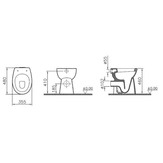 Stand-Flachspül-WC